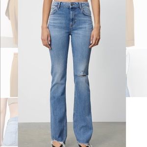 NWT Zara flared ripped jeans